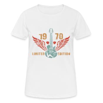 Guitariste Guitariste Guitariste Guitariste 1970 Anniversaire - T-shirt respirant Femme - blanc - Devant - AI Model Female 172 dark (172cm)