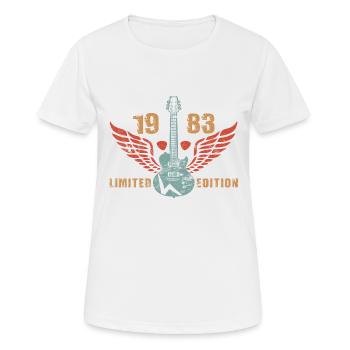 Guitariste Guitariste Guitariste Guitariste 1983 Anniversaire - T-shirt respirant Femme - blanc - Devant - AI Model Female 172 dark (172cm)