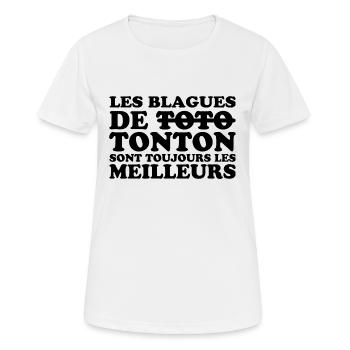 Meilleurs tontons cadeau pour tonton drôle - T-shirt respirant Femme - blanc - Devant - AI Model Female 172 dark (172cm)