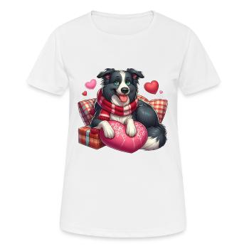 Border Collie Love - Women's Breathable T-Shirt - white - Front - AI Model Female 172 dark (172cm)