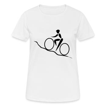 Radsport Trail - Frauen T-Shirt atmungsaktiv - Weiß - Vorne - AI Model Female 172 dark (172cm)