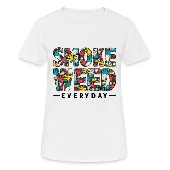 Cannabis Marijuana Weed Fumer - T-shirt respirant Femme - blanc - Devant - AI Model Female 172 dark (172cm)