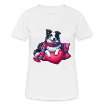 Border Collie - T-shirt respirant Femme - blanc - Devant - AI Model Female 172 dark (172cm)