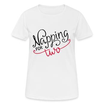 Schlafen Napping Zwei Two Schwangerschaft - Frauen T-Shirt atmungsaktiv - Weiß - Vorne - AI Model Female 172 dark (172cm)