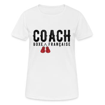Coach Boxe Française Entraineur de Boxe Française - T-shirt respirant Femme - blanc - Devant - AI Model Female 172 dark (172cm)