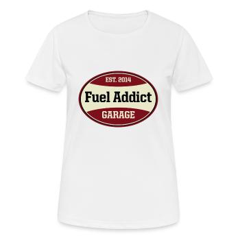 Fuel Addict - Frauen T-Shirt atmungsaktiv - Weiß - Vorne - AI Model Female 172 dark (172cm)