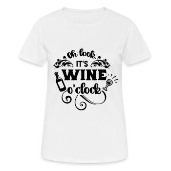 Wine o clock - l'heure des amateurs de vin - T-shirt respirant Femme - blanc - Devant - AI Model Female 172 dark (172cm)