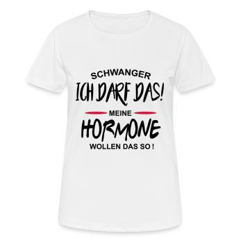 Schwangerschaft Schwanger Hormone - Frauen T-Shirt atmungsaktiv - Weiß - Vorne - AI Model Female 172 dark (172cm)