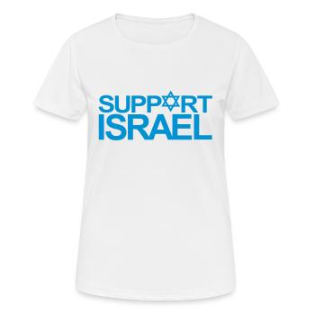 SUPPORT ISRAEL - Frauen T-Shirt atmungsaktiv - Weiß - Vorne - AI Model Female 172 dark (172cm)