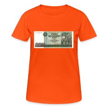 200 marks der ddr - T-shirt respirant Femme - orange néon - Devant - AI Model Female 172 dark (172cm)