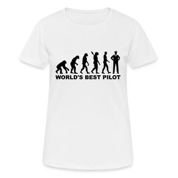 Pilot - Frauen T-Shirt atmungsaktiv - Weiß - Vorne - AI Model Female 172 dark (172cm)