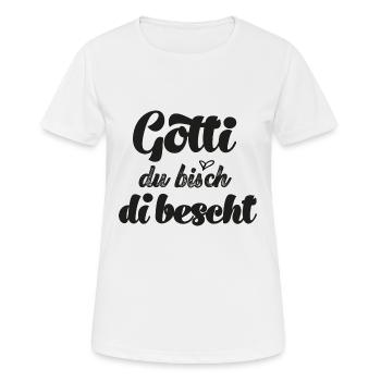 Gotti du bisch di bescht Patentante Schweiz Taufe - Frauen T-Shirt atmungsaktiv - Weiß - Vorne - AI Model Female 172 dark (172cm)