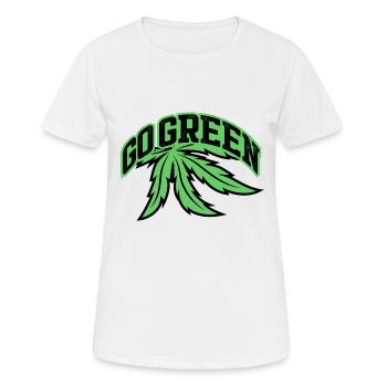 Cannabis Marijuana Weed Fumer - T-shirt respirant Femme - blanc - Devant - AI Model Female 172 dark (172cm)