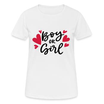 Girl or Boy Junge oder Mädchen Schwanger Pregnant - Women's Breathable T-Shirt - white - Front - AI Model Female 172 dark (172cm)