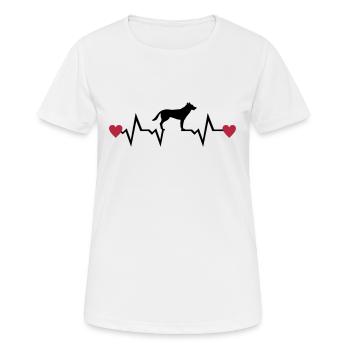 Herzschlag und Hund - Schäferhund - Frauen T-Shirt atmungsaktiv - Weiß - Vorne - AI Model Female 172 dark (172cm)