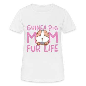 Meerschweinchen Mama fürs Leben - Haustier Mutter - Frauen T-Shirt atmungsaktiv - Weiß - Vorne - AI Model Female 172 dark (172cm)