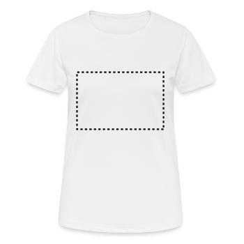 dashed_square_1c - Frauen T-Shirt atmungsaktiv - Weiß - Vorne - AI Model Female 172 dark (172cm)