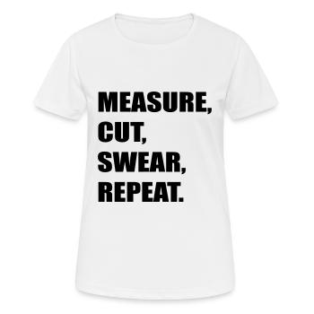 mesure coupe jurer - T-shirt respirant Femme - blanc - Devant - AI Model Female 172 dark (172cm)