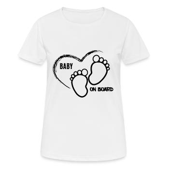 Baby on Board - T-shirt respirant Femme - blanc - Devant - AI Model Female 172 dark (172cm)