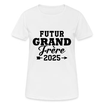 Futur Grand Frère 2025 - T-shirt respirant Femme - blanc - Devant - AI Model Female 172 dark (172cm)