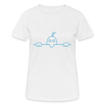 Petit Bonhomme derrière une ligne - T-shirt respirant Femme - blanc - Devant - AI Model Female 172 dark (172cm)