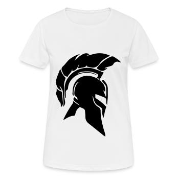 Spartaner Helm - Frauen T-Shirt atmungsaktiv - Weiß - Vorne - AI Model Female 172 dark (172cm)
