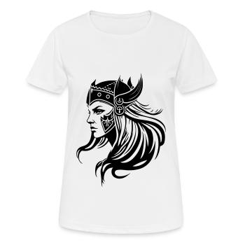 Wikinger Frau Kriegerin Viking - Frauen T-Shirt atmungsaktiv - Weiß - Vorne - AI Model Female 172 dark (172cm)