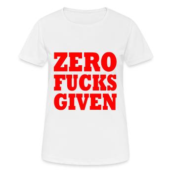 Zero fucks given - T-shirt respirant Femme - blanc - Devant - AI Model Female 172 dark (172cm)