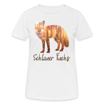 Schlauer Fuchs // Tiere, Wald und Natur Spruch - Frauen T-Shirt atmungsaktiv - Weiß - Vorne - AI Model Female 172 dark (172cm)