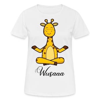 Auszeit Durchatmen Wusaaa Giraffe - Frauen T-Shirt atmungsaktiv - Weiß - Vorne - AI Model Female 172 dark (172cm)
