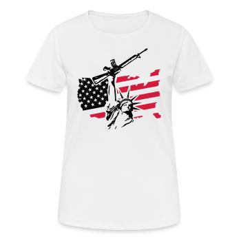 USA STATUE - T-shirt respirant Femme - blanc - Devant - AI Model Female 172 dark (172cm)