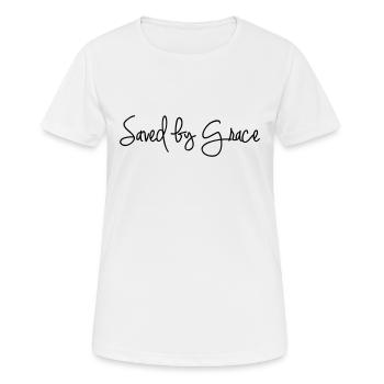 Sauvé par la grâce - T-shirt respirant Femme - blanc - Devant - AI Model Female 172 dark (172cm)