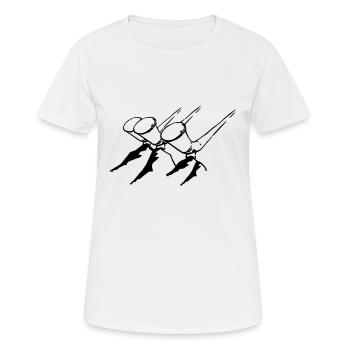 ALPHORN,HORN,BLASINSTRUMENT,ALPEN,POLSTERPFEIFEF - Frauen T-Shirt atmungsaktiv - Weiß - Vorne - AI Model Female 172 dark (172cm)