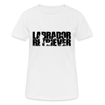 LABRADOR RETRIEVER Jagdhund Jagdhunde Wilsigns - Frauen T-Shirt atmungsaktiv - Weiß - Vorne - AI Model Female 172 dark (172cm)