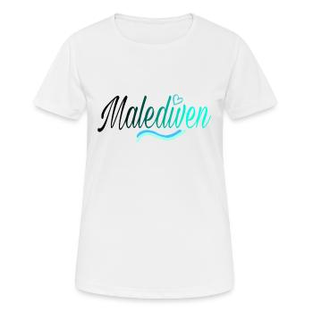 Malediven black - Frauen T-Shirt atmungsaktiv - Weiß - Vorne - AI Model Female 172 dark (172cm)