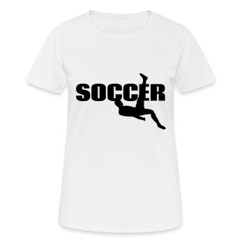 Football Sports Coup de pied aérien - T-shirt respirant Femme - blanc - Devant - AI Model Female 172 dark (172cm)