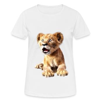 Lion, bébé lion, signe du lion - T-shirt respirant Femme - blanc - Devant - AI Model Female 172 dark (172cm)