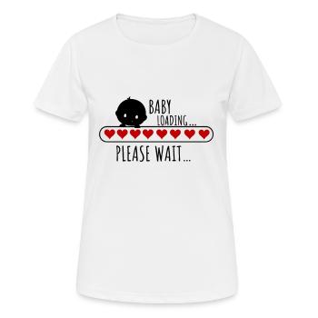 Baby is Loading in Arbeit Schwangerschaft Pregnant - Frauen T-Shirt atmungsaktiv - Weiß - Vorne - AI Model Female 172 dark (172cm)