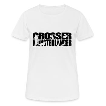 GROSSER MÜNSTERLÄNDER Jagdhund Jagdhunde Wilsigns - Frauen T-Shirt atmungsaktiv - Weiß - Vorne - AI Model Female 172 dark (172cm)