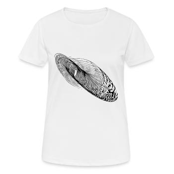 Abstrakte Schwingung Form Ellipse - Frauen T-Shirt atmungsaktiv - Weiß - Vorne - AI Model Female 172 dark (172cm)