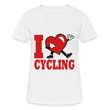 Ich liebe Radfahren, Radfahren, Radfahren, Radfahren - Frauen T-Shirt atmungsaktiv - Weiß - Vorne - AI Model Female 172 dark (172cm)