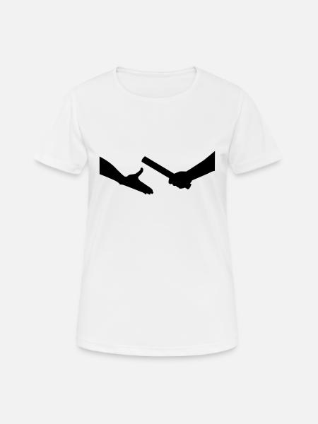 Staffellauf - Frauen T-Shirt atmungsaktiv - Weiß