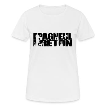 EPAGNEUL BRETON Jagdhund Jagdhunde Wilsigns - Frauen T-Shirt atmungsaktiv - Weiß - Vorne - AI Model Female 172 dark (172cm)