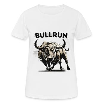 Marché boursier Bull Run Trading Crypto-monnaie - T-shirt respirant Femme - blanc - Devant - AI Model Female 172 dark (172cm)