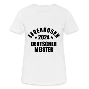 Leverkusen - Deutscher Meister 2024 - Frauen T-Shirt atmungsaktiv - Weiß - Vorne - AI Model Female 172 dark (172cm)