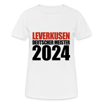 Leverkusen - Deutscher Meister 2024 - Frauen T-Shirt atmungsaktiv - Weiß - Vorne - AI Model Female 172 dark (172cm)