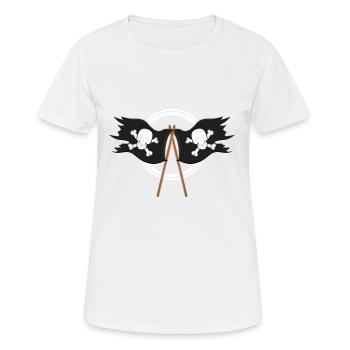 Pirates drapeaux corsaire crâne os cadeau - T-shirt respirant Femme - blanc - Devant - AI Model Female 172 dark (172cm)