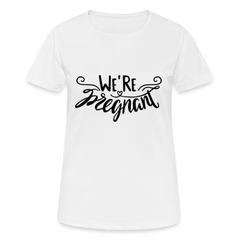 Nous sommes enceintes enceintes - T-shirt respirant Femme - blanc - Devant - AI Model Female 172 dark (172cm)