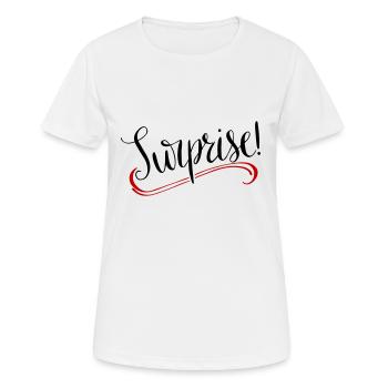 Surprise Surprise Fille Enceinte Enceinte - T-shirt respirant Femme - blanc - Devant - AI Model Female 172 dark (172cm)