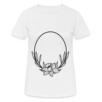 Feuille de saule Boho Couronne florale 5 - T-shirt respirant Femme - blanc - Devant - AI Model Female 172 dark (172cm)